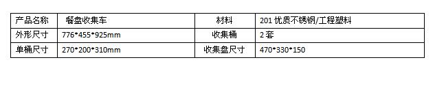 餐盤收集車（不銹鋼收集車）規格型號