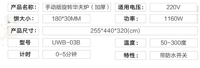 優佰特華夫爐技術參數